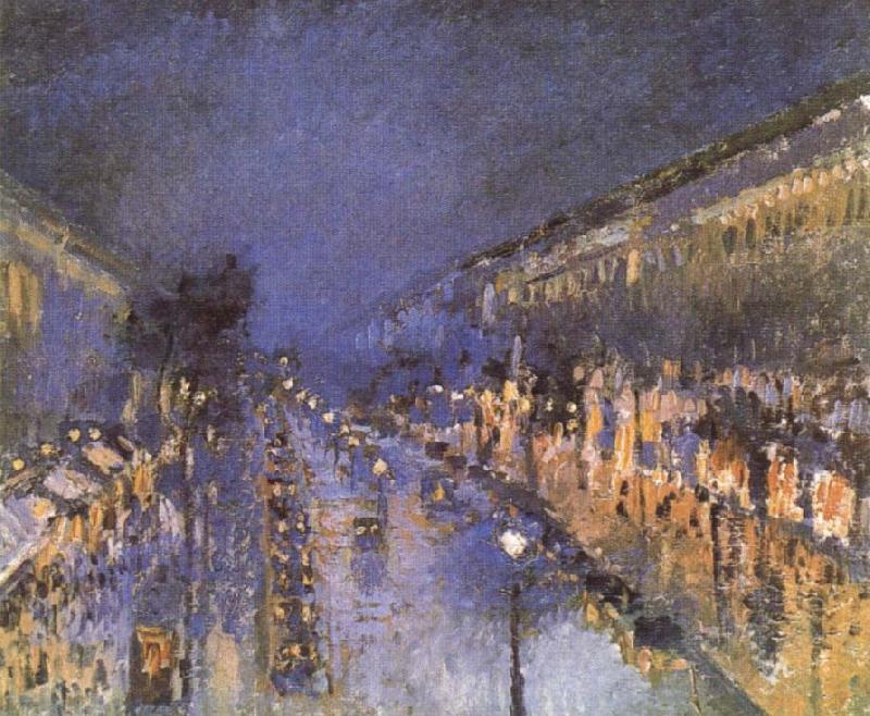 Camille Pissarro The Boulevard Montmartre at Night oil painting image